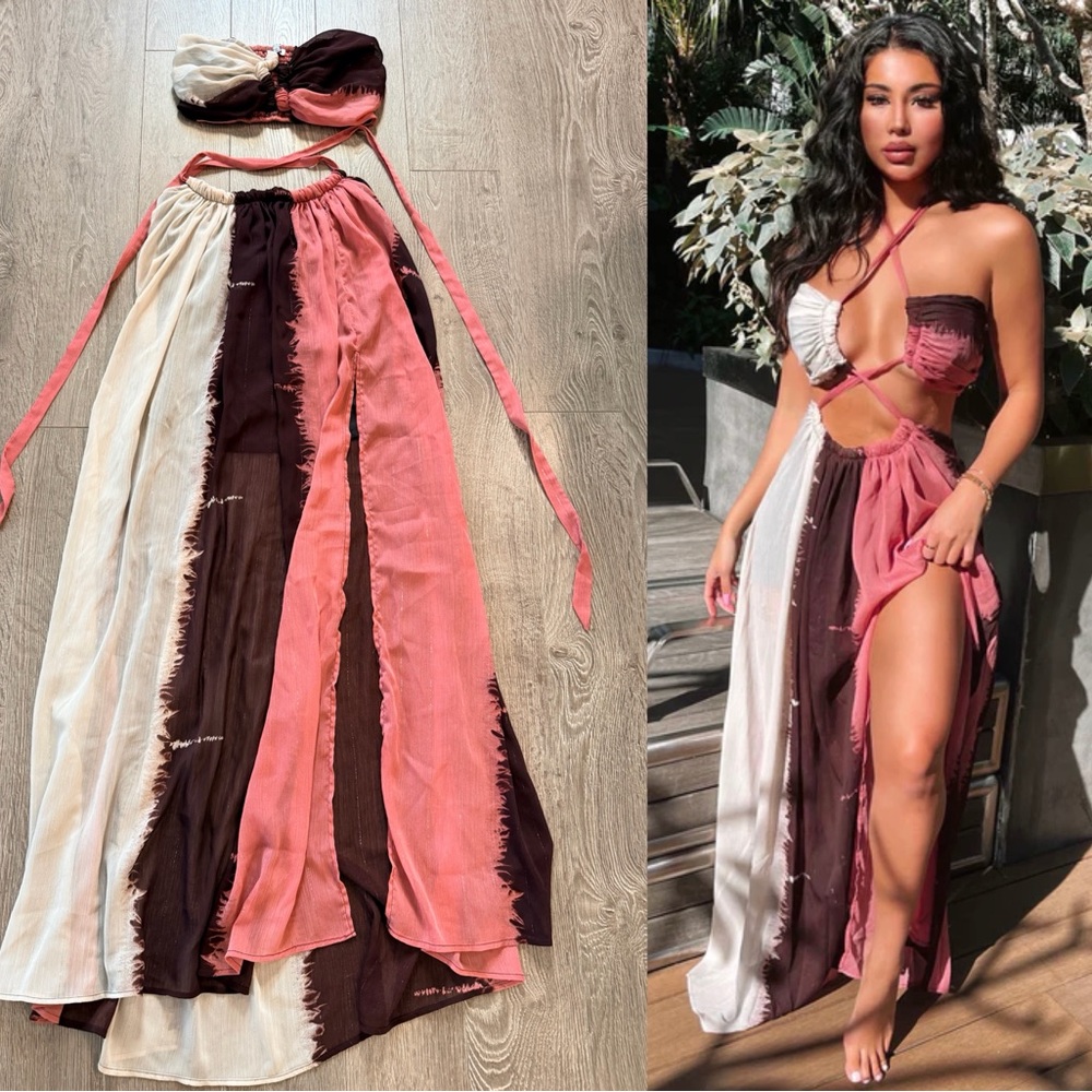 2pc Boho Maxi Skirt & Bandeau Top (Can be worn separate or together) 🌴☀️